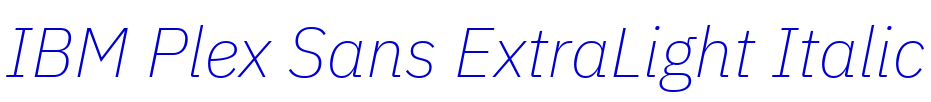 IBM Plex Sans ExtraLight Italic الخط